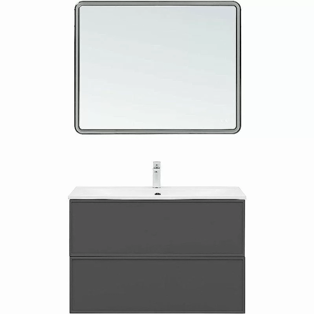 Тумба с раковиной Aquanet Арт 100 329614 ясень графит