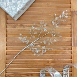 Ветка декоративная «Сияющие листья» 65 см, Серебро