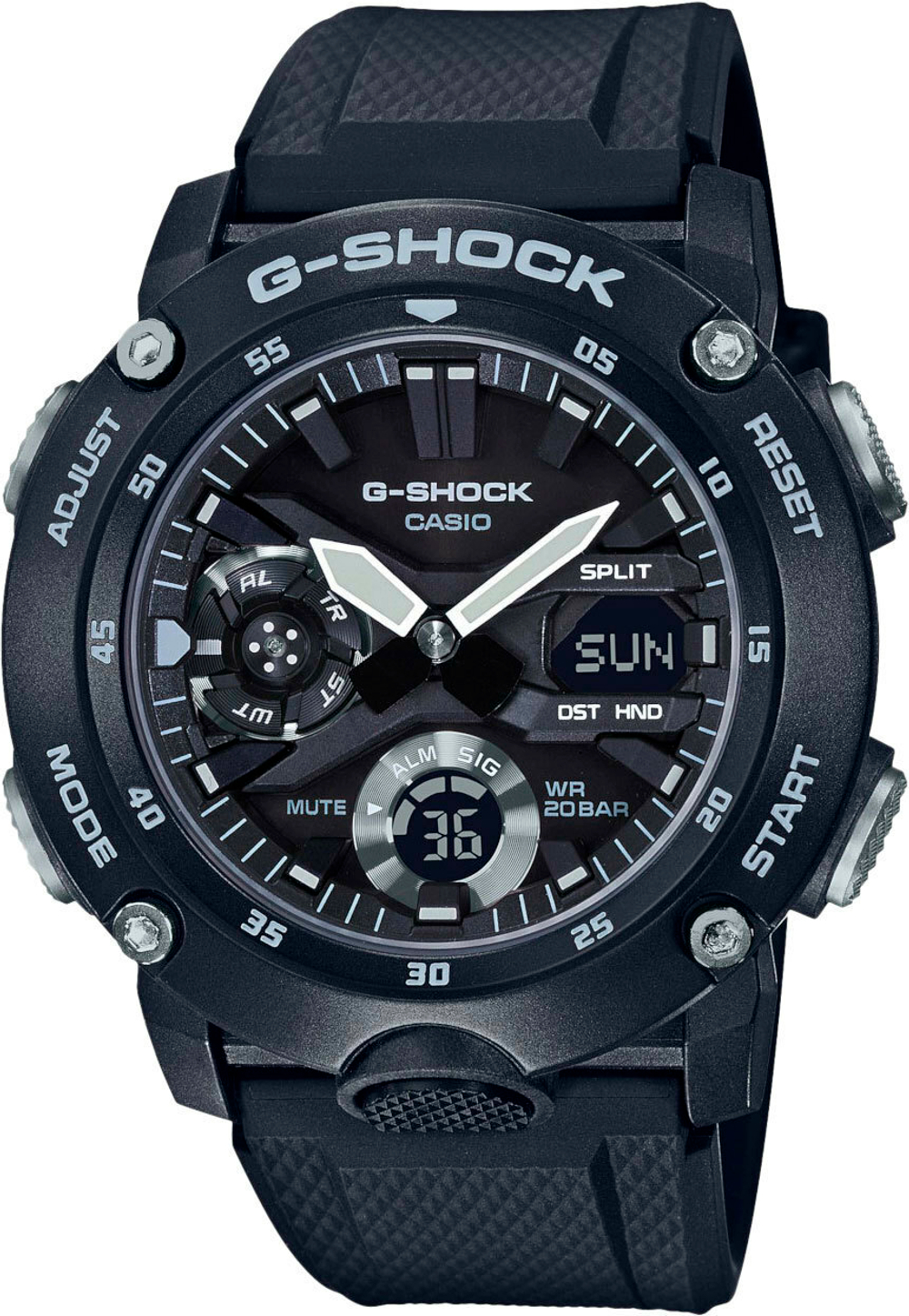 Японские наручные часы Casio G-SHOCK GA-2000S-1AER с хронографом