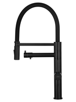 Смеситель для кухни с гибким изливом и подключением фильтра WONZON & WOGHAND, Черный матовый (WW-88458007-MB)