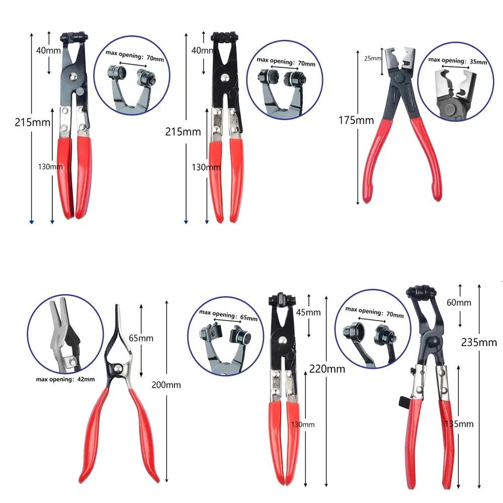 Набор щипцов для снятия и установки xомутoв пaтрубoк и шлангов 9 пред.