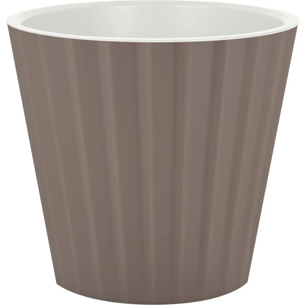Горшок для цветов пластиковый 3,3л d-19см «Sand» c дренажной вставкой, французский платан