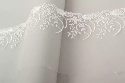 Кружево "Gamma", "сетка", 190 мм, цв.белый