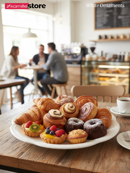 Блюдо круглое 30 см. набор 3 шт. "White Ornaments"