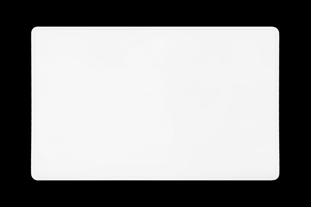 Белый настольный коврик кожа натуральная