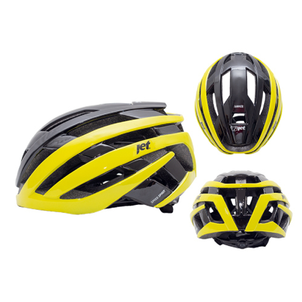 Шлем JET HAWKER 193 Black/Yellow, чёрный-жёлтый