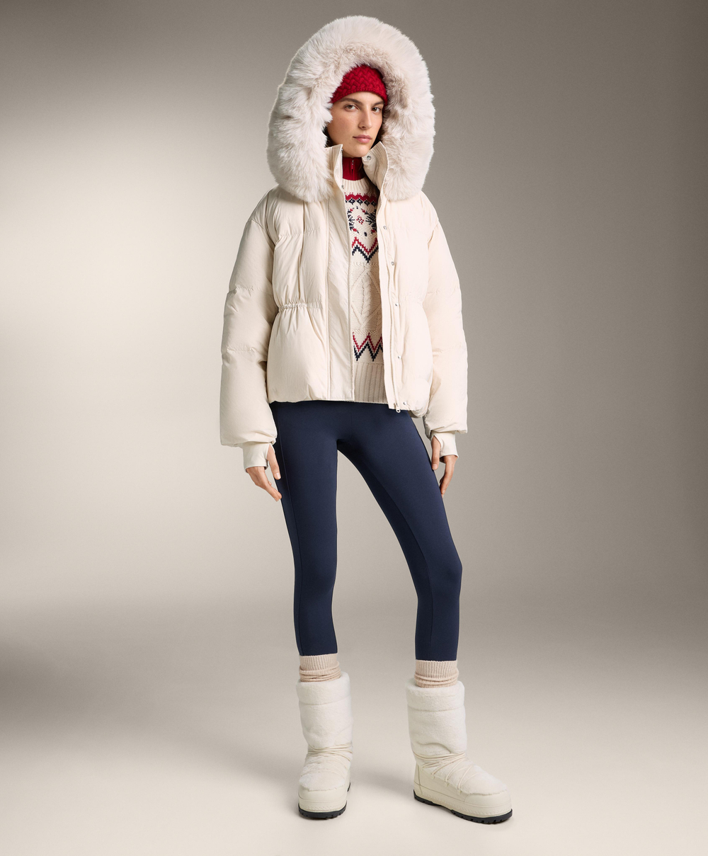 Oysho Вязаный свитер «Снежинки», экрю