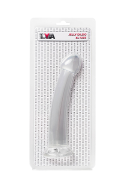 Нереалистичный фаллоимитатор Jelly Dildo XL Toyfa Basic, TPE, прозрачный, 22 см