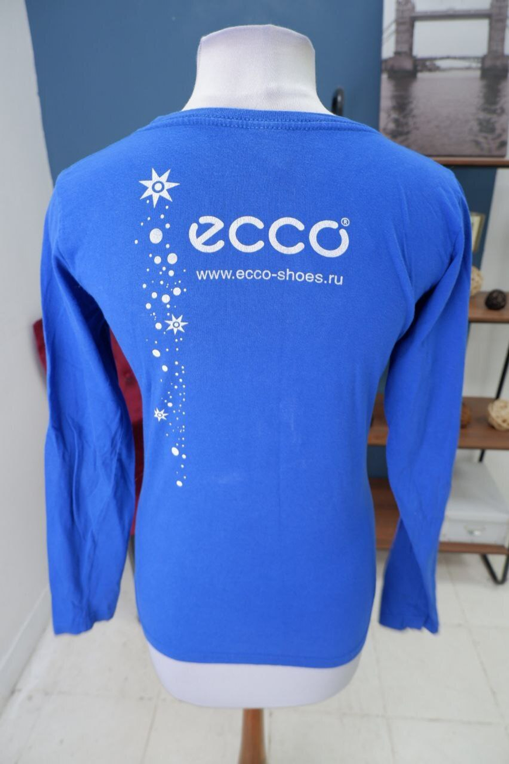 Лонг Ecco синий с принтом 46 размер