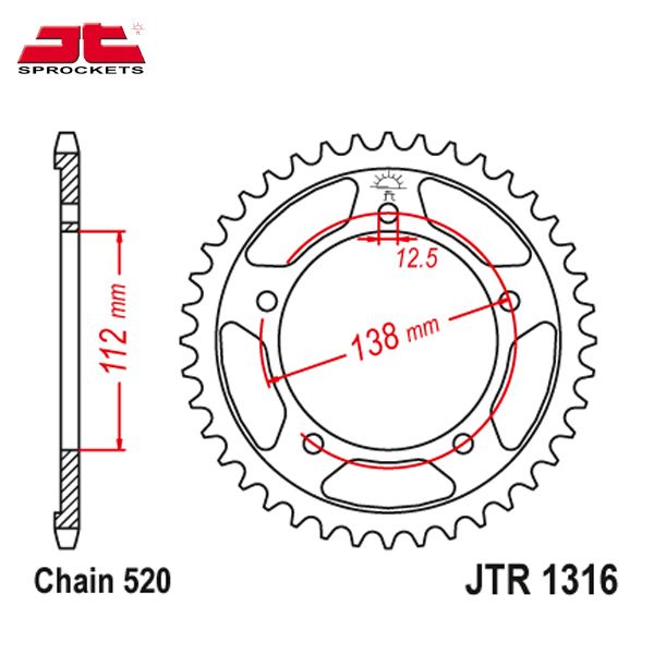 JT JTR1316.41 звезда задняя (ведомая), 41 зуб