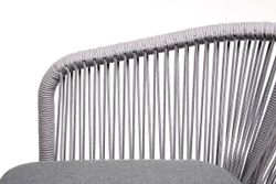 "Малага" обеденная группа на 6 персон со стульями "Марсель", каркас белый, роуп светло-серый