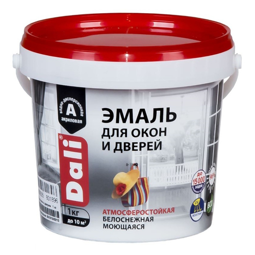 Эмаль д/окон и дверей  DALI база А  акрил. полумат. 1кг (Рогнеда)