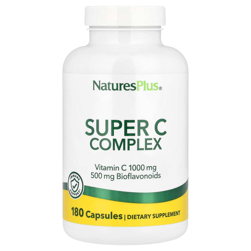 NaturesPlus, Суперкомлекс витаминов С, 180 растительных капсул