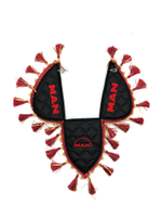 Вымпел тройной MAN (экокожа, черный с красными кисточками)