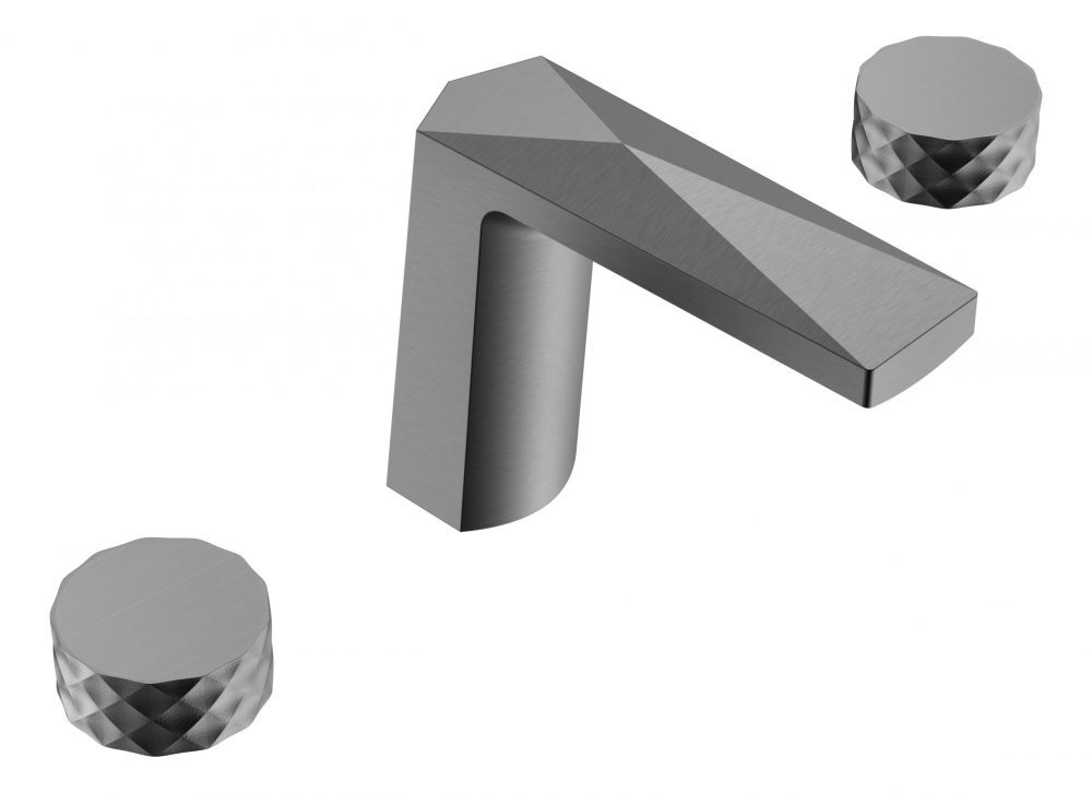 Boheme Смеситель врезной на 3отв. VENTURO Gun Metall, ручка DIAMOND