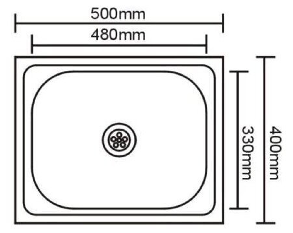 МОЙКА ОДИНАРНАЯ ИЗ НЕРЖ-Й СТАЛИ 5040 МАТОВАЯ HM ТОЛЩ 3ММ