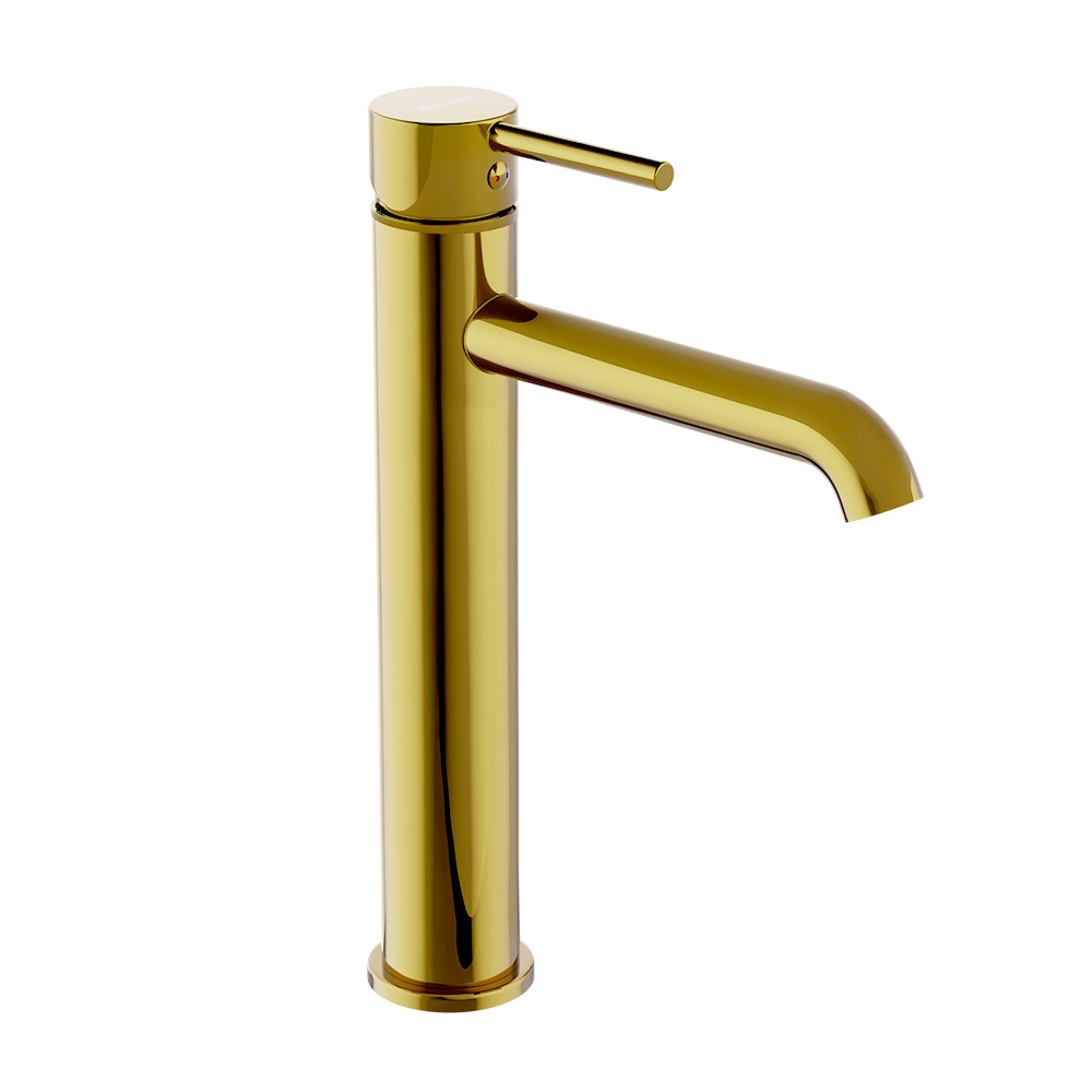 Смеситель для раковины высокий, золото Damixa Scandinavian Pure 360250600