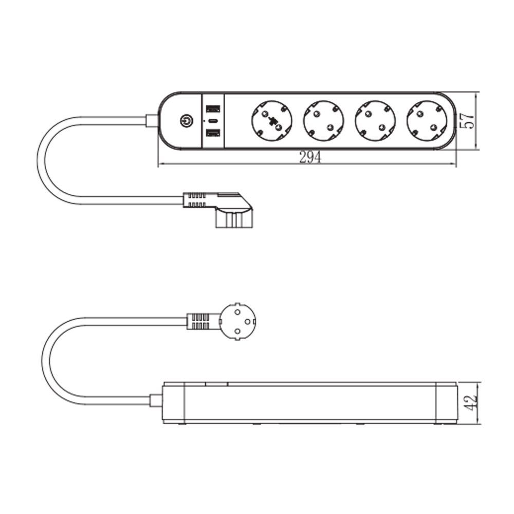 P-GCL4-1.8 A201-UC-WF WHITE Умный сетевой фильтр Wi-Fi. 1.8м Пвс 3х1.5. 4 гнезда. с-з. 2USB+Type-C 5В. 3A. 16A. До 3680Вт. Голосовое управление+приложение UnielSmart. TM Uniel