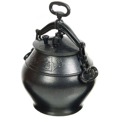 Казан афганский алюминий, 10 л, с крыш, с ручками, чер, ach10