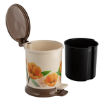 Ведро для мусора с педалью 18л с рисунком "Тюльпан", устойчивое