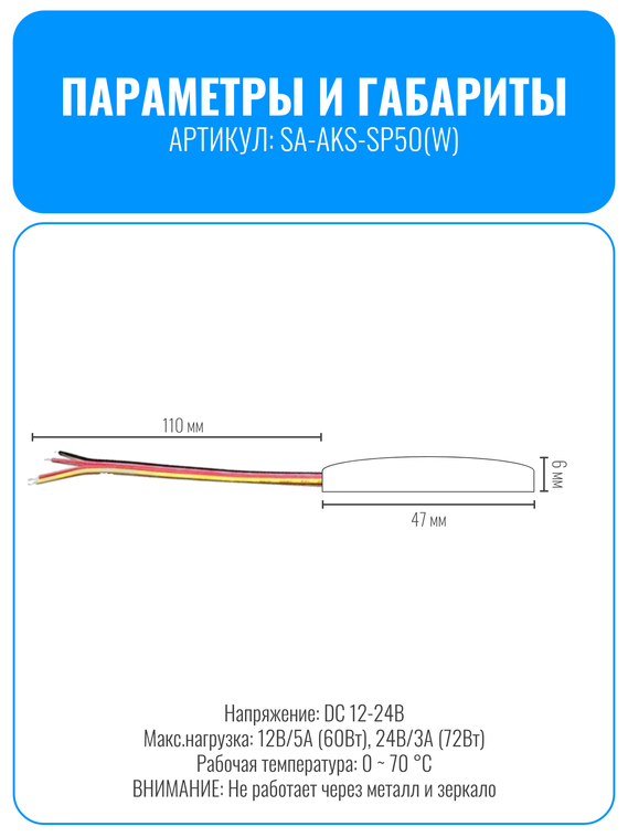 Сенсорный выключатель Smart Aura для светодиодной ленты 12/24В
