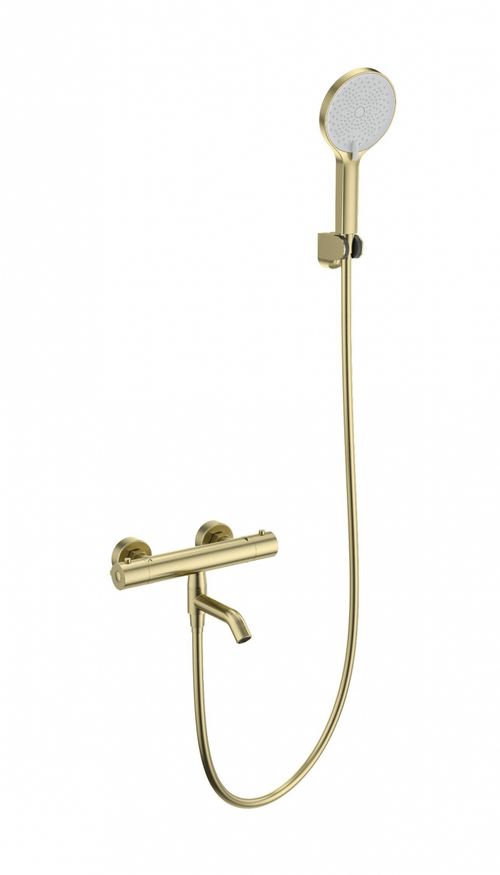 Смеситель для ванны с душем и термостатом WONZON & WOGHAND INN 3, Брашированное золото (WW-B2065-A1-BG)