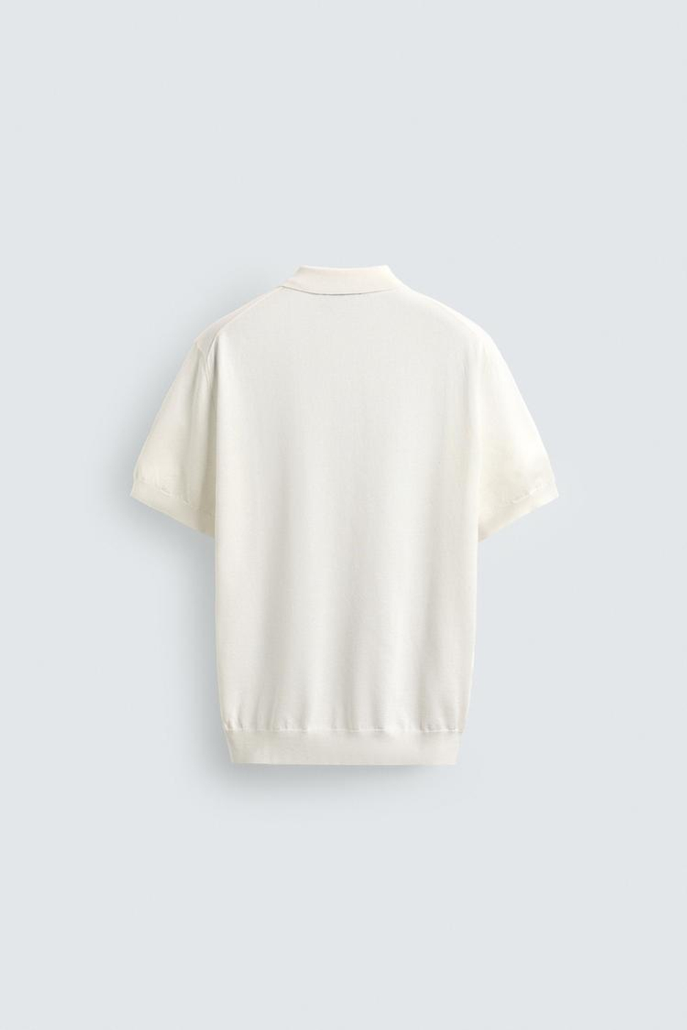 ZARA ПОЛО ИЗ ЛЕГКОГО ТРИКОТАЖА, ЭКРЮ