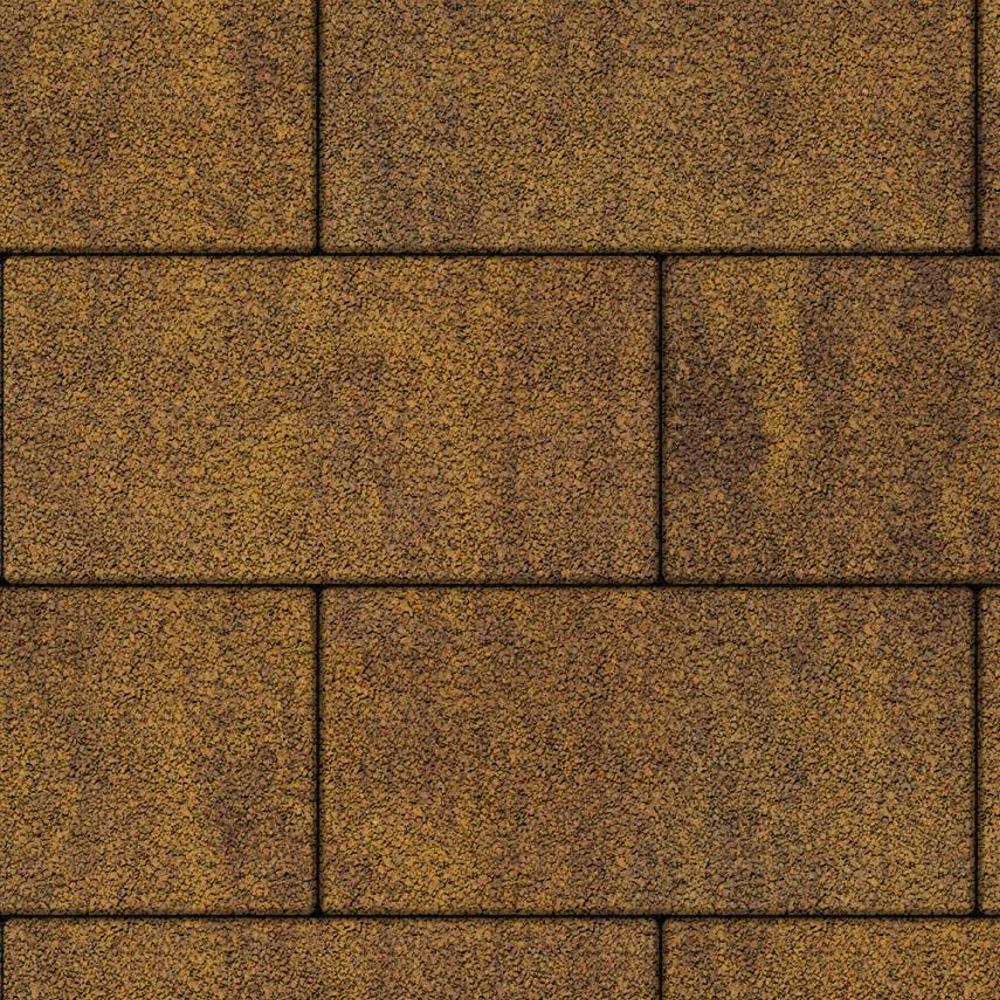 Тротуарная плитка ПРЯМОУГОЛЬНИК 600х300 мм - Листопад гранит Янтарь