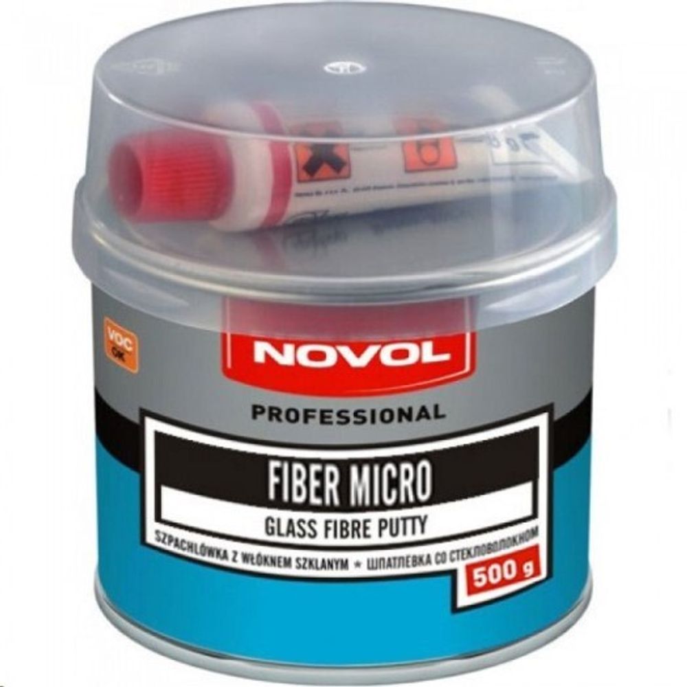 Шпатлевка Novol FIBER MICRO 0,5 кг со стекловолокном (NOVOL)