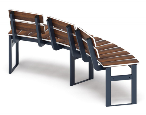 Скамья Модульная радиальная (темный дуб) МФ 42.01.19 (под анкера)