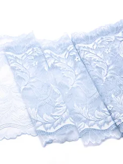 03-270 Кружево эластичное 23 см, бело-голубой