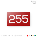 Номер на дверь 255, табличка на дверь для офиса, квартиры, кабинета, аудитории, склада, красная 120х70 мм, Айдентика Технолоджи