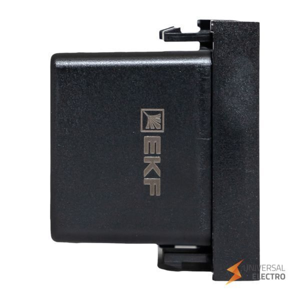 Розетка USB A+C, 2,1А, 2 гнезда, без индикатора, черная, матовая EKF