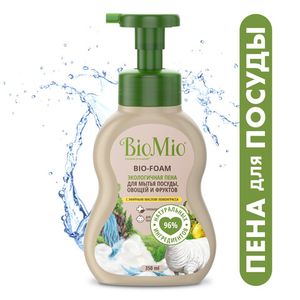 Пена для мытья посуды экологичная "BIO-FOAM", с эфирным маслом лемонграсса BioMio, 350 мл