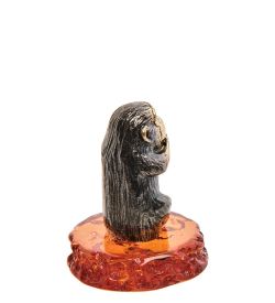 Народные промыслы AM-3132 Фигурка «Обезьяна Не скажу Ивадзару» (латунь, янтарь)