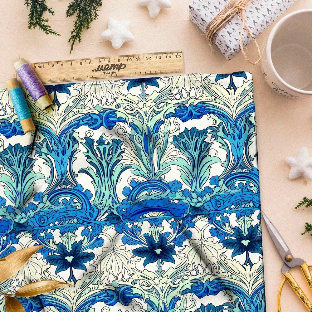 Ткань премиум шифон орнаментальные взлеты