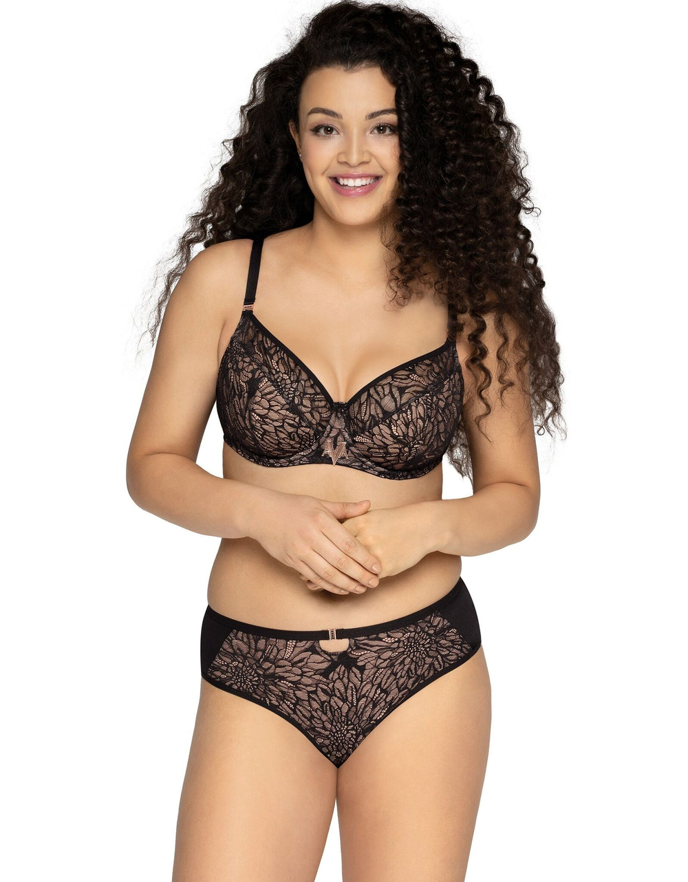 Сексапильный plus size бюстгальтер со сшивной чашкой (Размер: 90H) (Цвет: черный)