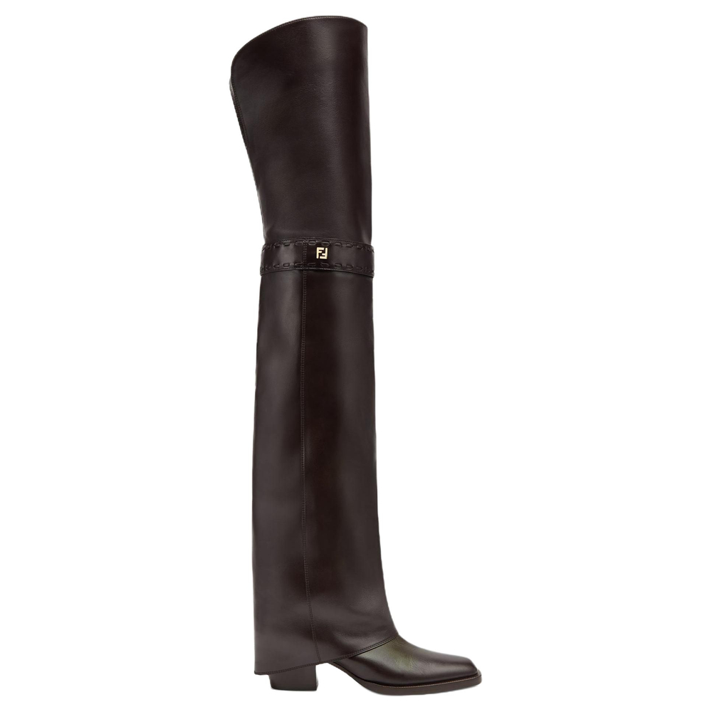 FENDI Over the knee Boots 5.5cm Women"s Burgundy