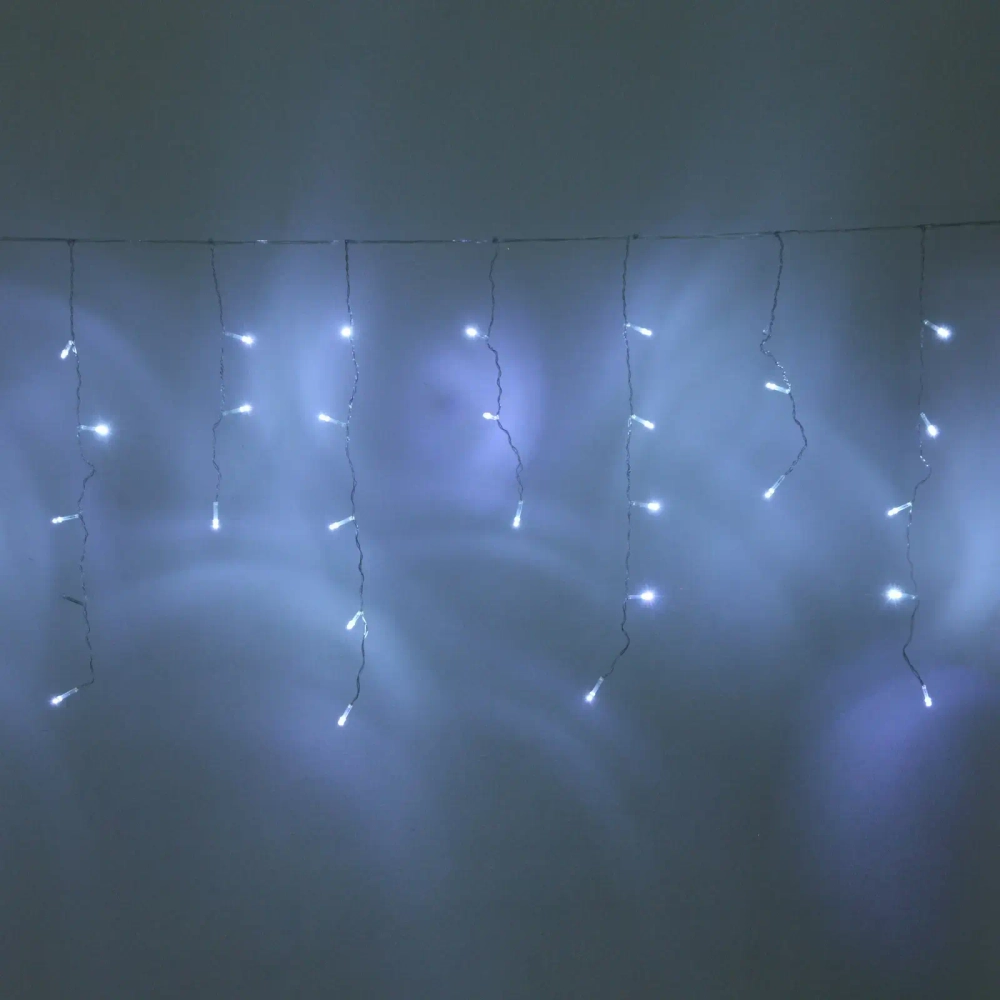 Гирлянда для дома БАХРОМА «Мерцание» ш1,5м* в30/50 см 48 ламп LED, прозрачн. провод, авторежим, IP-20, Белый