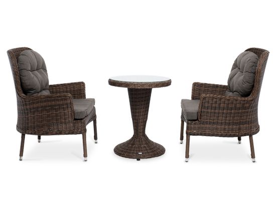 "Алиса" кофейный комплект из искусственного ротанга, цвет коричневый