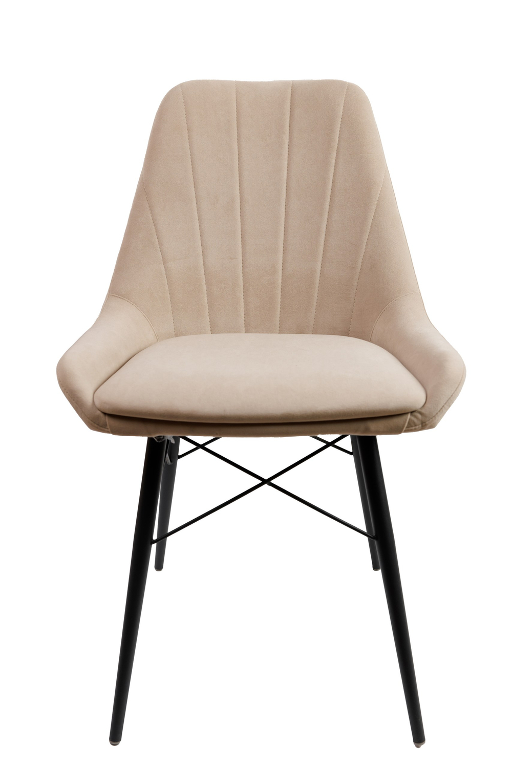 Стул Марино ЛЮКС (эмаль титан, бежевый велюр)