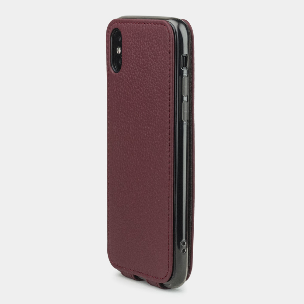 Чехол для iPhone X/XS из натуральной кожи теленка, бордового цвета