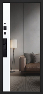 Стальная дверь "Берилл" с зеркалом (биометрический замок Y12). Заказная модель.