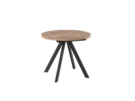 Стол МАМАДОМА Рондо D90, Дуб Веллингтон/черный