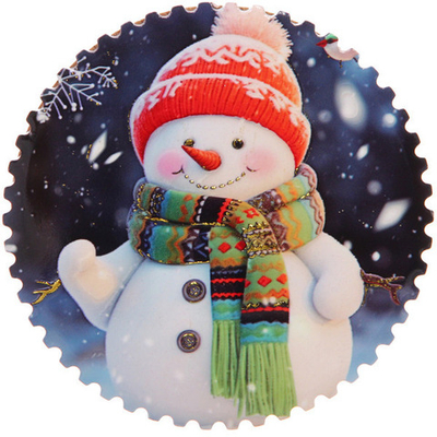 Подставка под кружку керамическая 10,5*10,5см «Славный Снеговик»