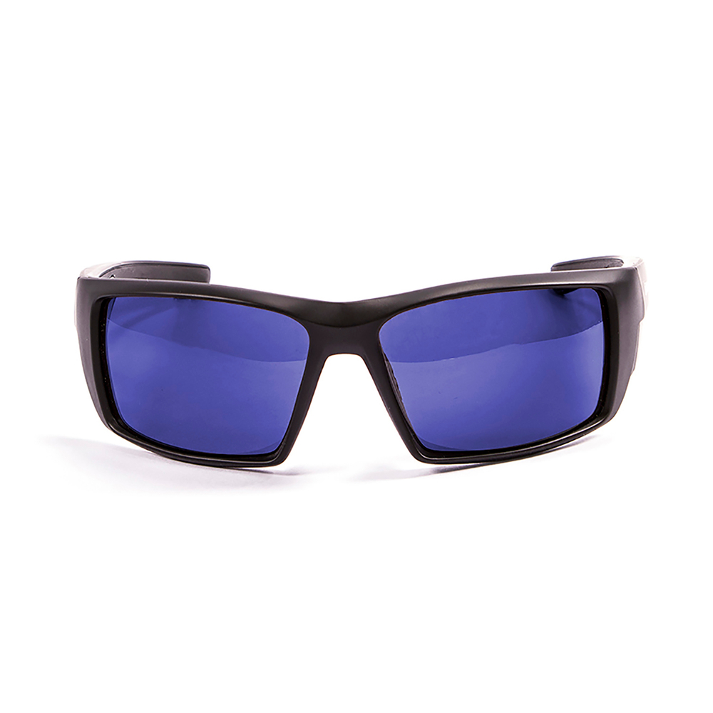 очки для яхты Aruba Черные Матовые Зеркально-синие линзы. Вид спереди