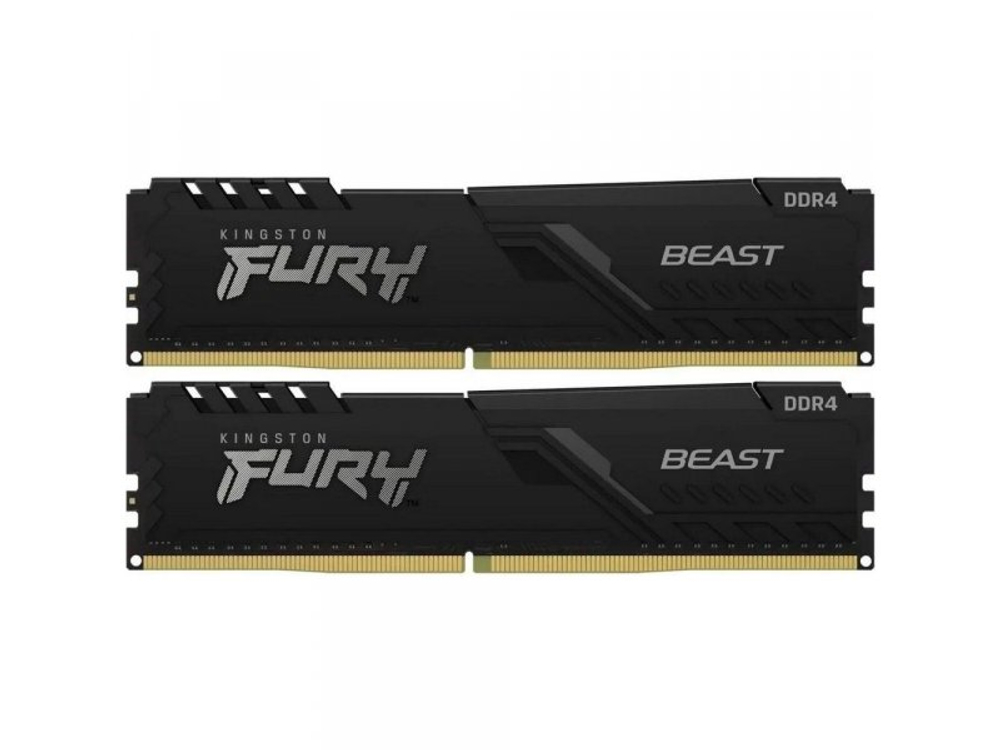 Оперативная память Kingston Fury Beast Black KF432C16BB1K2/32WP, DDR4 2х 32ГБ 3200 МГц, DIMM, RTL