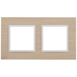 14-5302-01 ЭРА Рамка на 2 поста, дерево, Эра Elegance, белён.дуб-бел