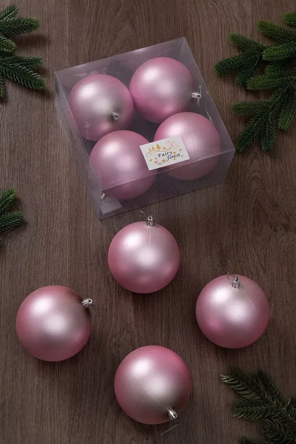 Набор новогодних шаров (4 шт) матовые