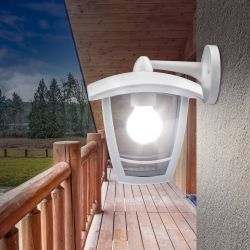 Садово-парковый светильник ЭРА «Дели 2» НБУ 07-40-002 белый 4-гранный настенный IP44 Е27 max60Вт | Садово-парковые светильники